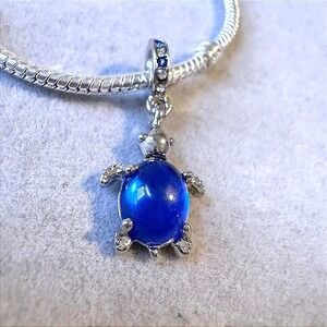 Blue Turtle Dangle Charm fits PANDORA